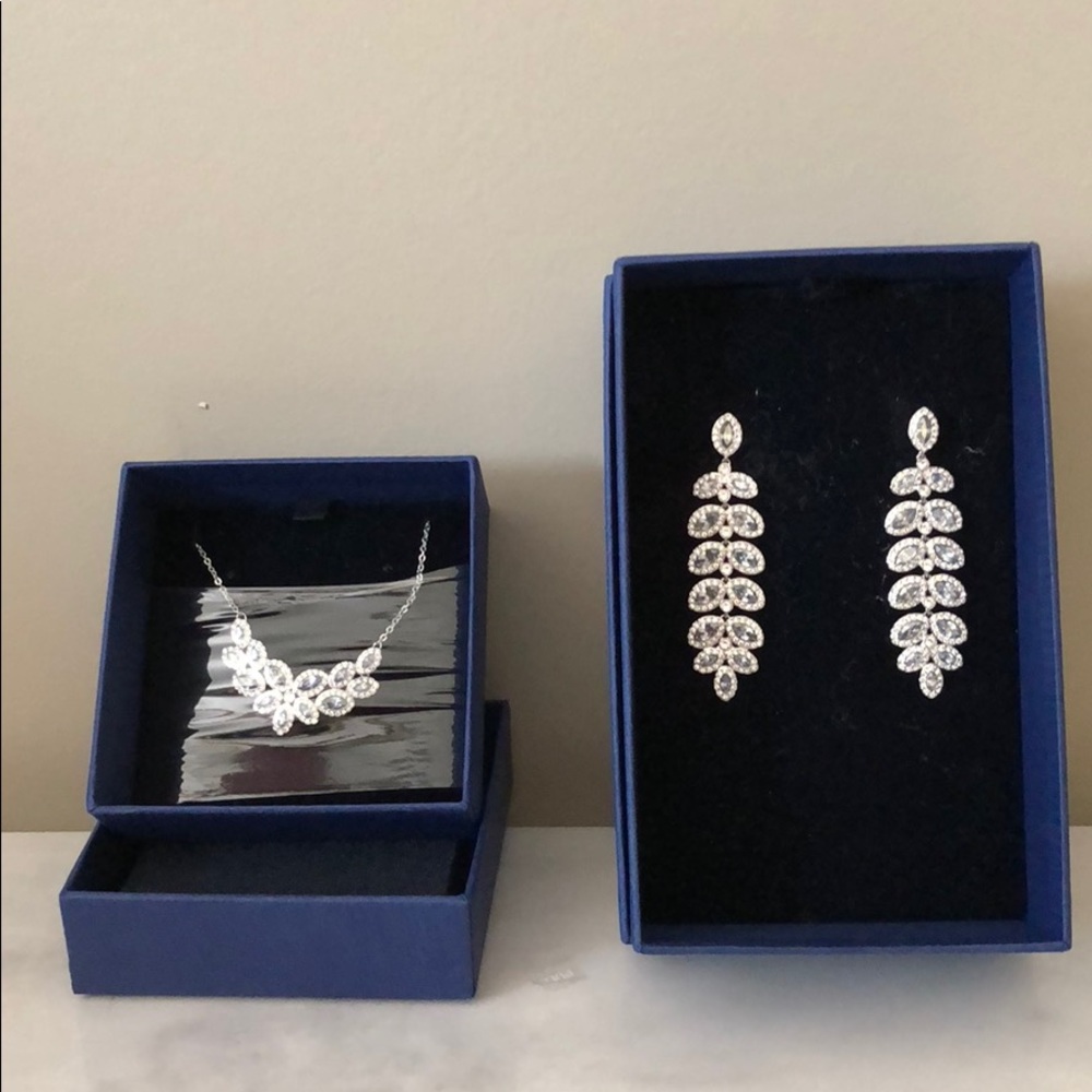 Swarovski necklace and earrings